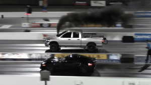 C6 Corvette Takes To Dragstrip And Gets Schooled By Diesel RAM Pickup